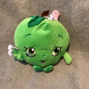Shopkins Green Apple Plush with Worm Stuffed 6” to 7”